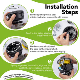 KAITAI weed eater head easy installation and simple line loading.