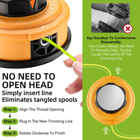 KAITAI weed eater head left-hand thread compatible with counterclockwise shafts.