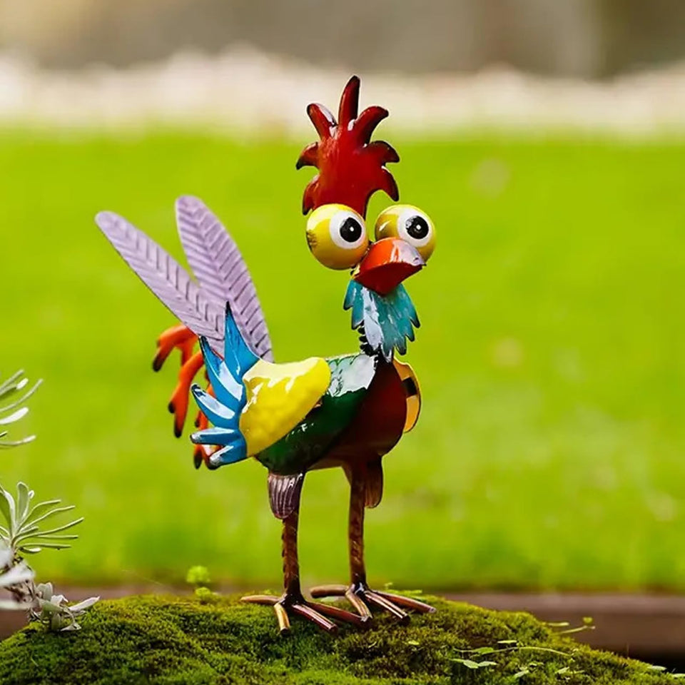 Kaiwern metal rooster yard statue adds curb appeal to your garden