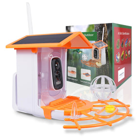 Kaixincz Bird Feeder with Camera front view for real-time backyard observation.