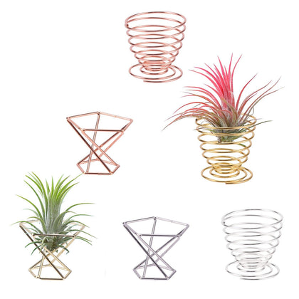 Kakalote geo air plant holder in rose gold for chic desk décor