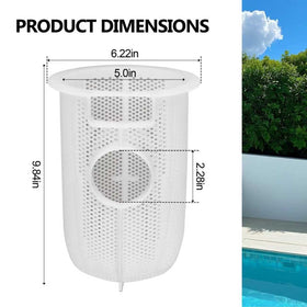 KAKAPEOPLE SPX3200M basket close-up highlights durable plastic resistant to pool chemicals.