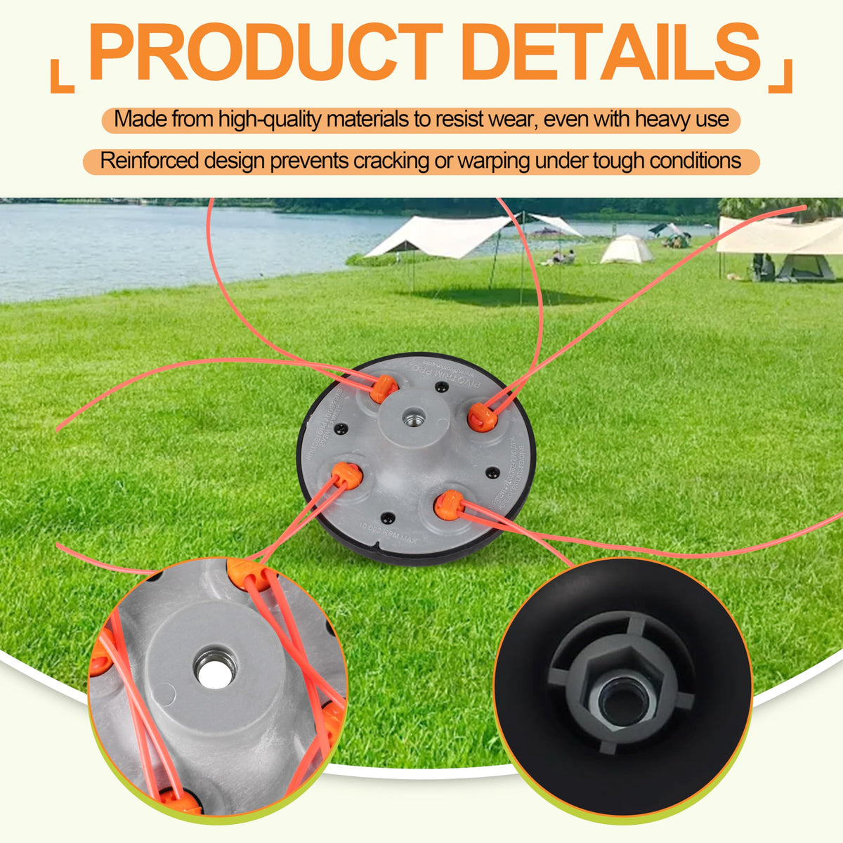 KAKAPEOPLE M10x1.25 LH replacement head top-fit with tool-free twist-on