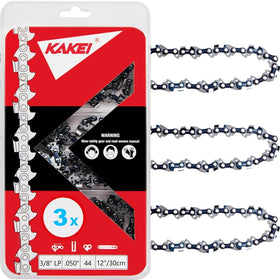 KAKEI 12 inch chain closeup showing 44 drive links for reliable compatibility