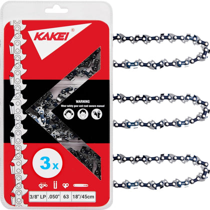 KAKEI 18-inch chain with 3/8 LP pitch and .050 gauge for reliable cutting