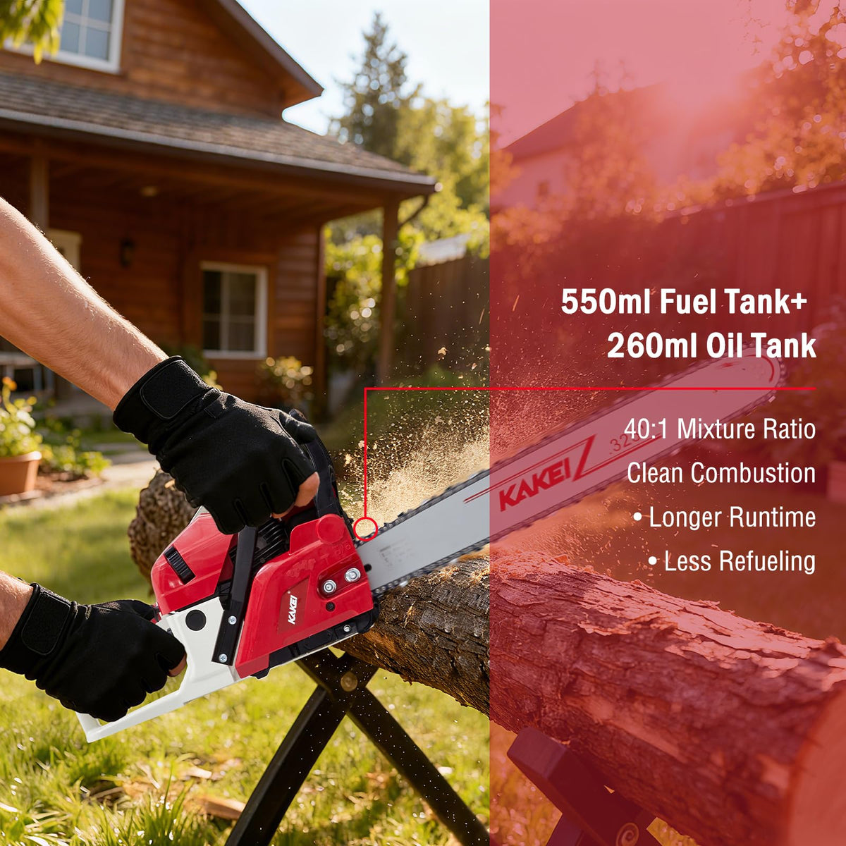 KAKEI 40:1 fuel mix for cleaner combustion