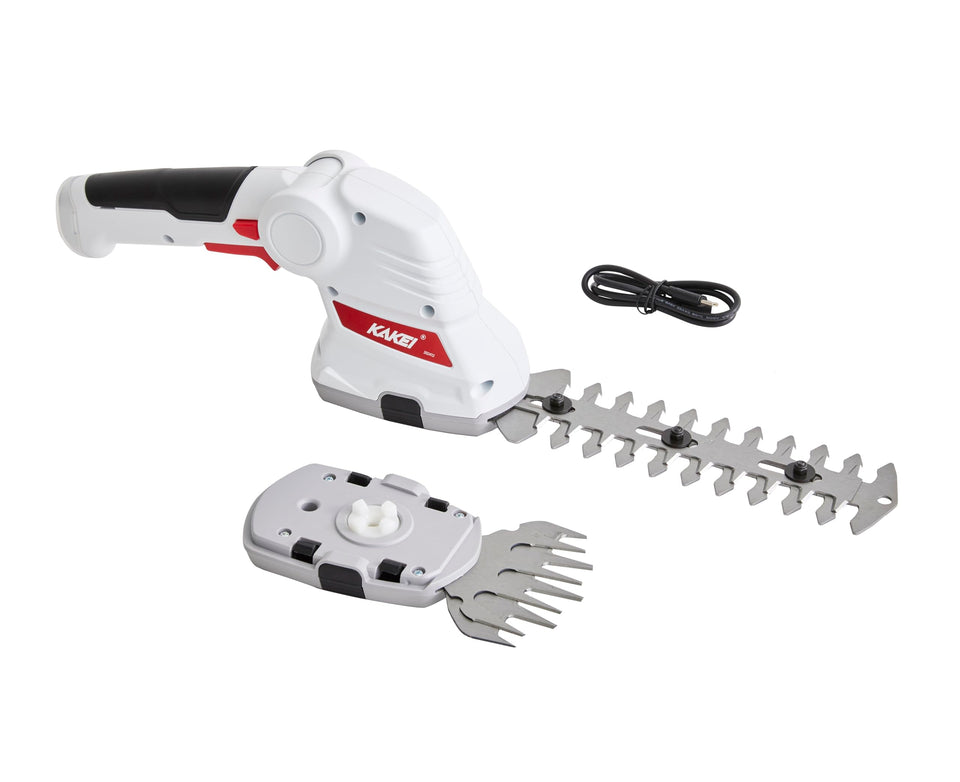 KAKEI 7.2V cordless shear with quick-change blades for versatile grass and shrub trimming