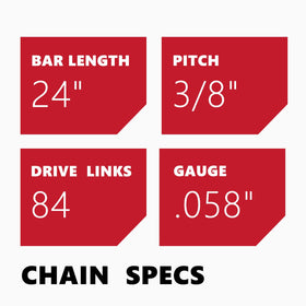 Kakei chainsaw chain on bar shows compatibility with Husqvarna models.