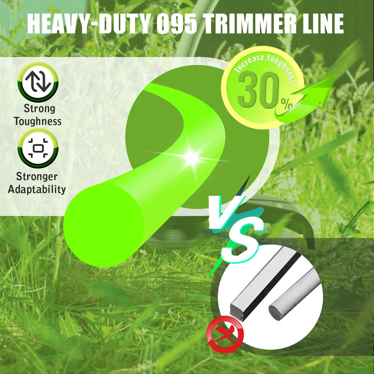 KAKO 095 line showing 0.095-inch diameter for robust cuts.