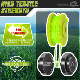 Pre-wound 11-foot line saves setup time on lawns.