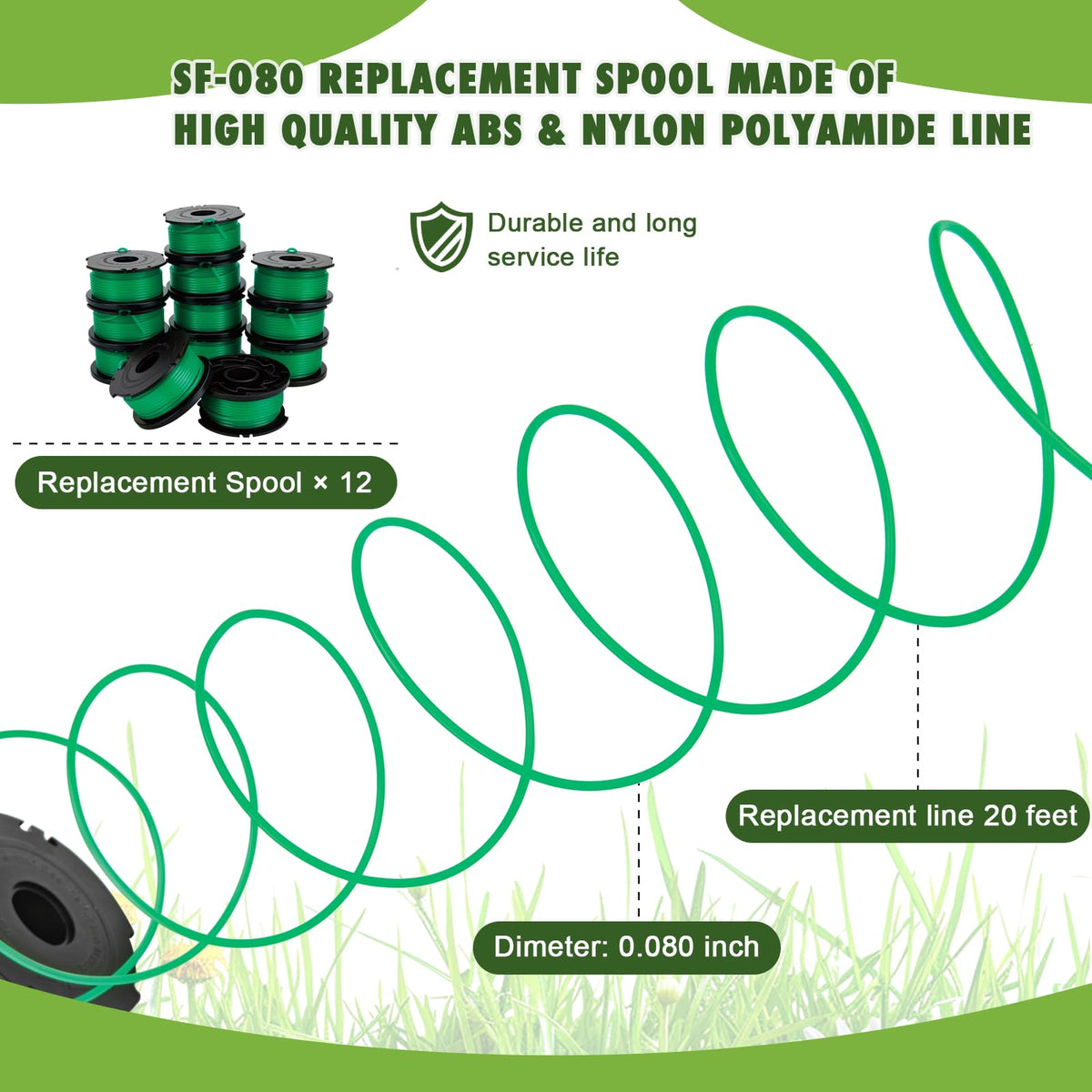 GH3000 spool shows durable ABS core construction.