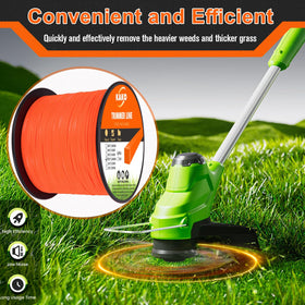 KAKO loaded trimmer line in cordless trimmer for quick reloads