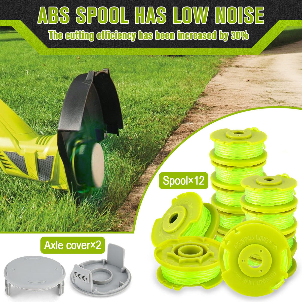 ABS spool design reduces drag for smoother trimming.