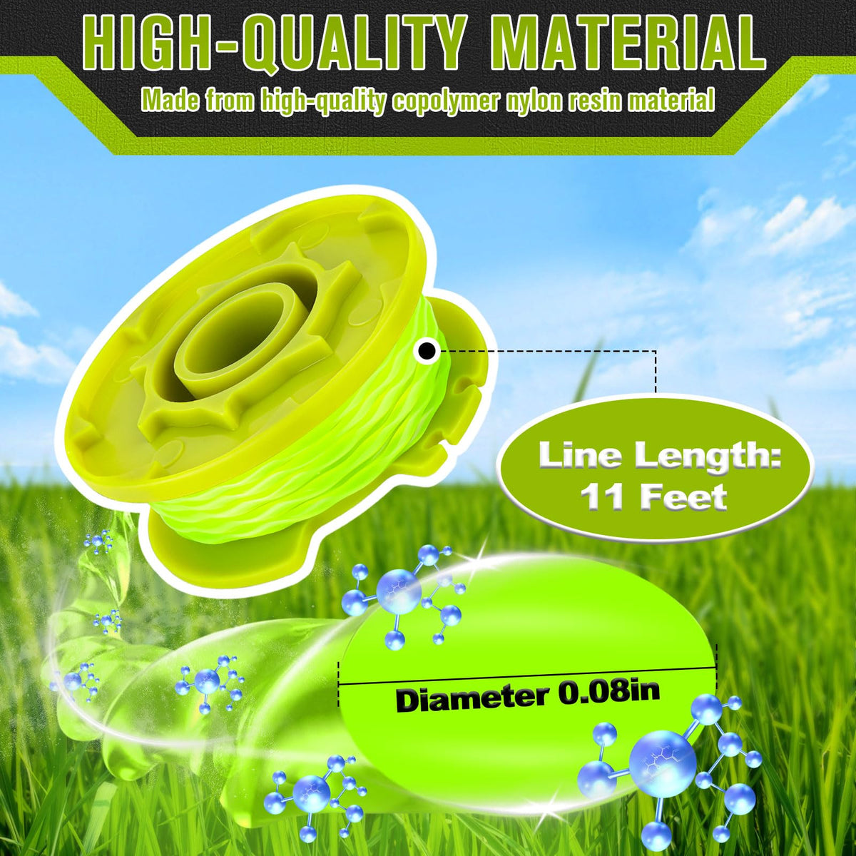 Packaging shows 12 spools and 2 caps for bulk refills.