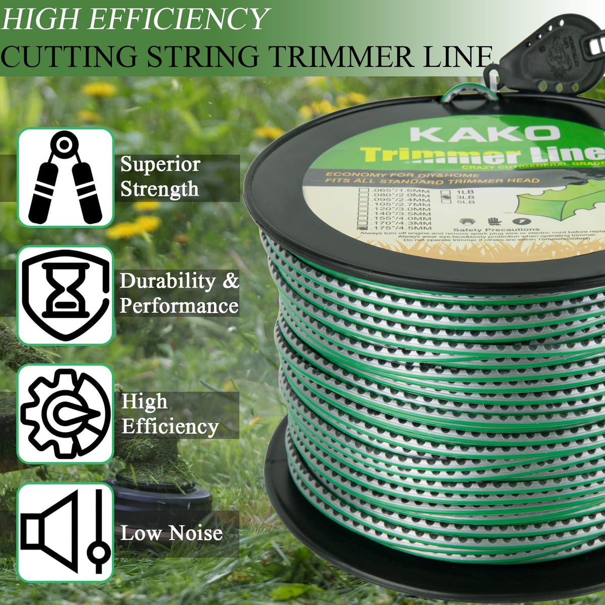 KAKO Sawtooth 175 trimmer line compatibility with Echo and Husqvarna