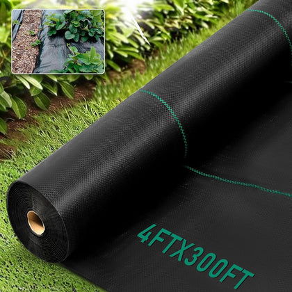 KAKO weed barrier roll 4ft by 300ft ready to suppress weeds across garden beds.