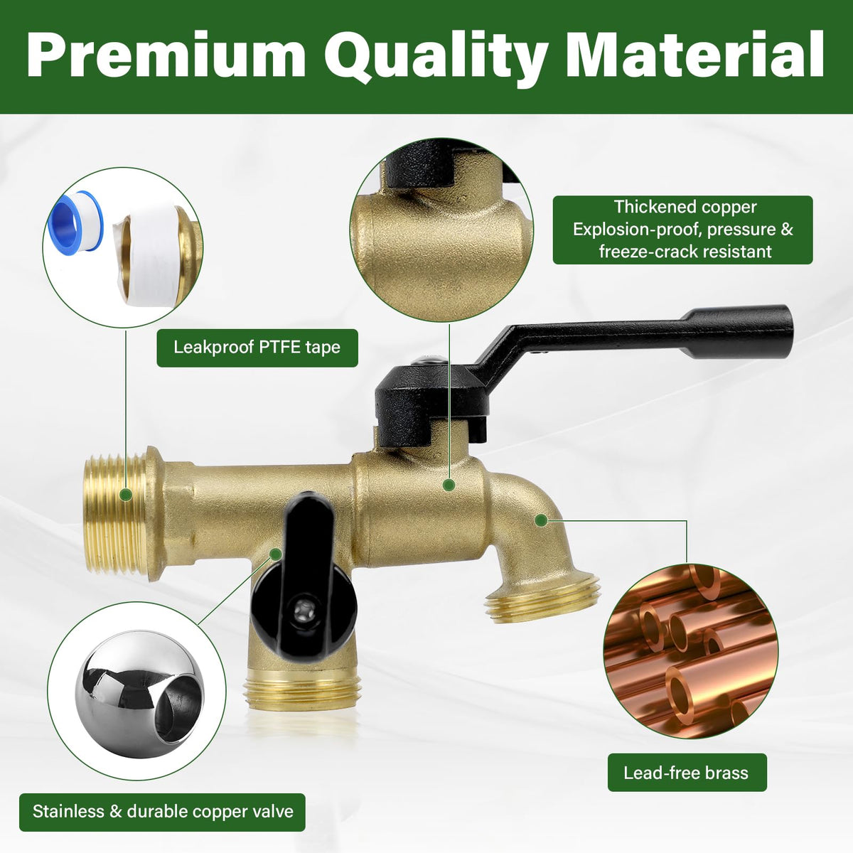 KAKSEY brass inlet-npt connection ensures reliable outdoor water flow.