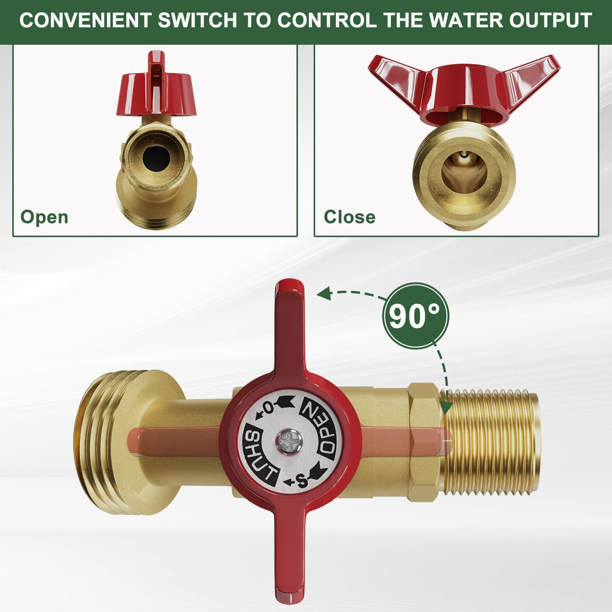 KAKSEY adapter 3/4in garden hose outlet for versatile water delivery.
