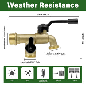 KAKSEY nickel-plated outlet faucet resists rust in outdoor conditions.