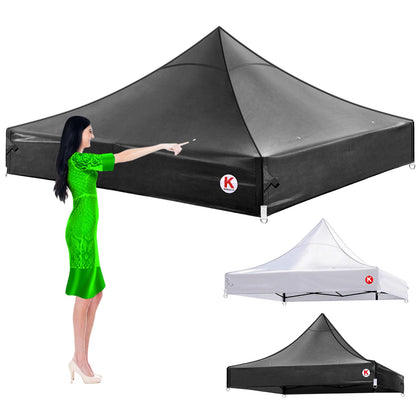 KaKuEike 10x10 canopy top cover front view blocks sun and rain