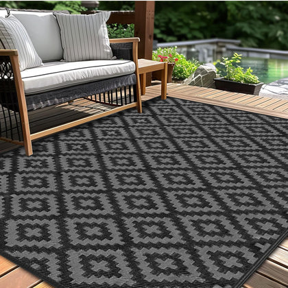 Kalafun outdoor rug with waterproof reversible design for patios and decks
