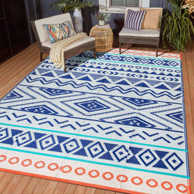 Kalafun outdoor rug 4x6 patio; durable, weatherproof surface.