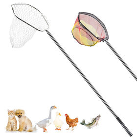 Kalekey chicken catching net with adjustable pole extended for long reach