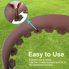 Kalekey dust bath assembly shown with nails for securing to the ground.