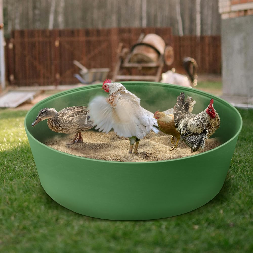 Kalekey dust bath tub suitable for multiple poultry species.