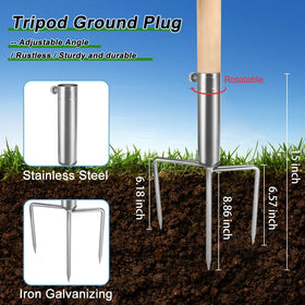 Kalekey tripod ground plug stabilizes the perch for a stable coop setup.