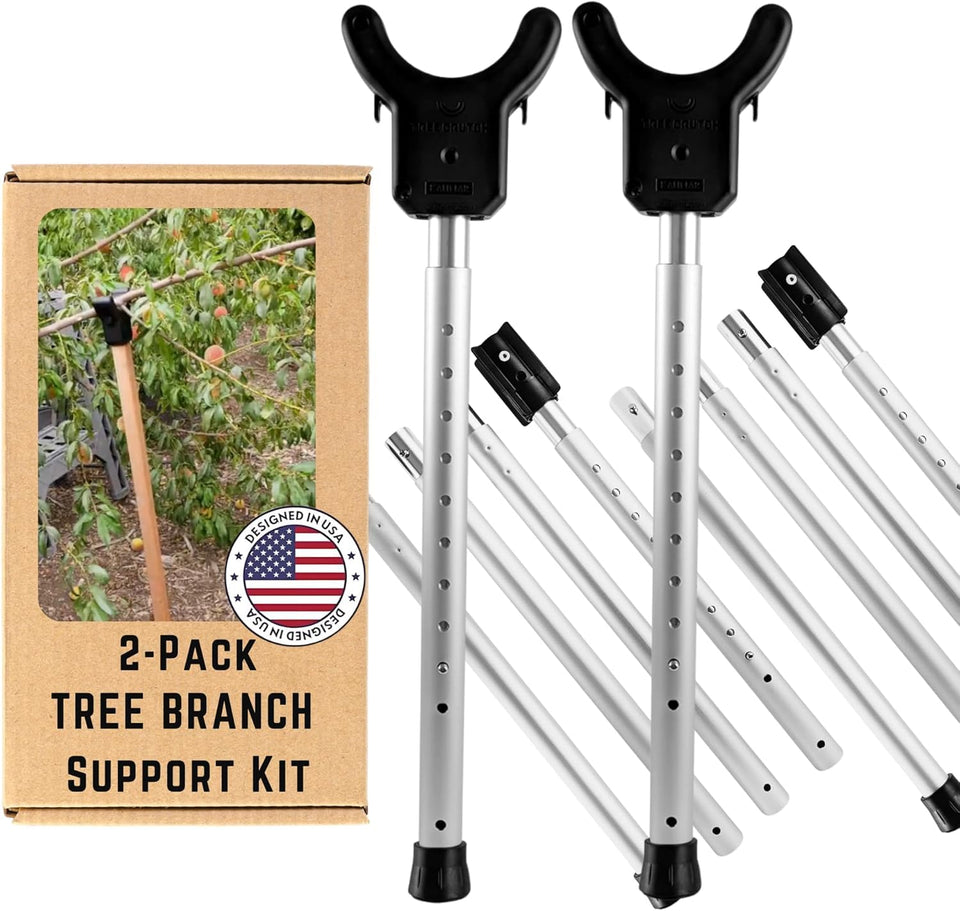 Kalinar adjustable aluminum tree support pole prevents branch breakage in two-pack setup