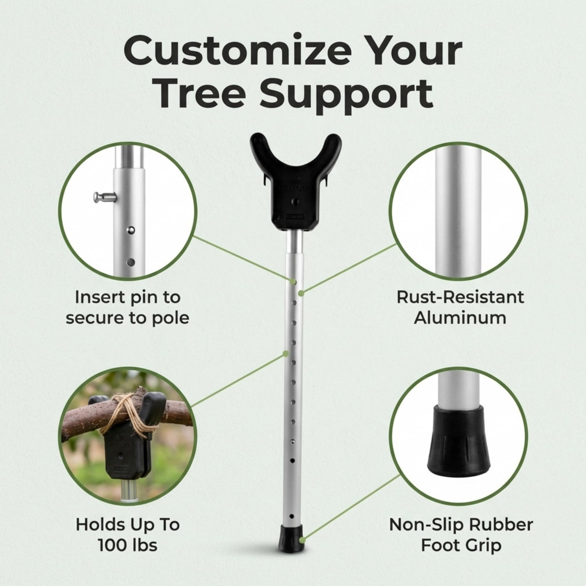 Kalinar holds up to 100 lbs to support heavy fruit and branches
