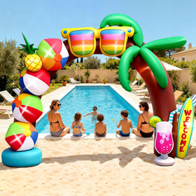 Kalolary 10ft arch palm trees highlight tropical backyard gatherings