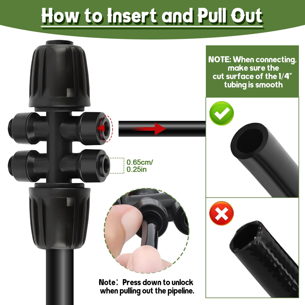 Kalolary 1/4 tubing end plugs close unused ports.