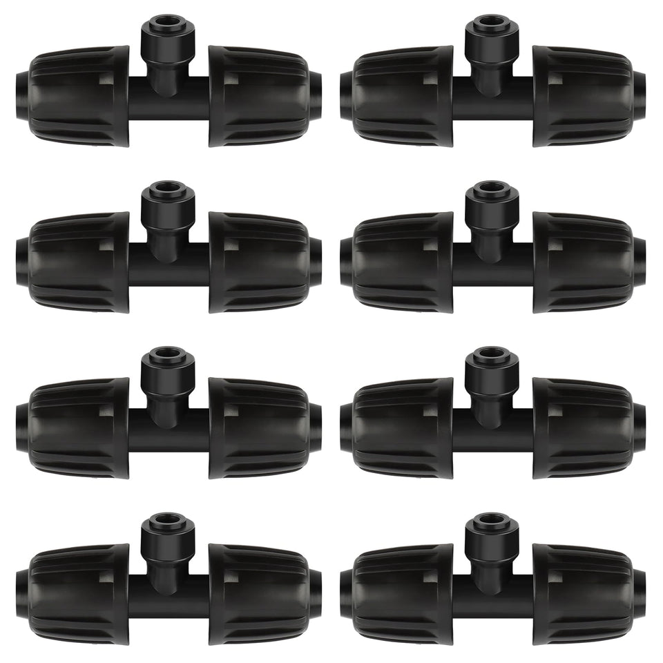 Kalolary 3-way tee connector enables precise water delivery from 1/2 to 1/4 inch tubing.