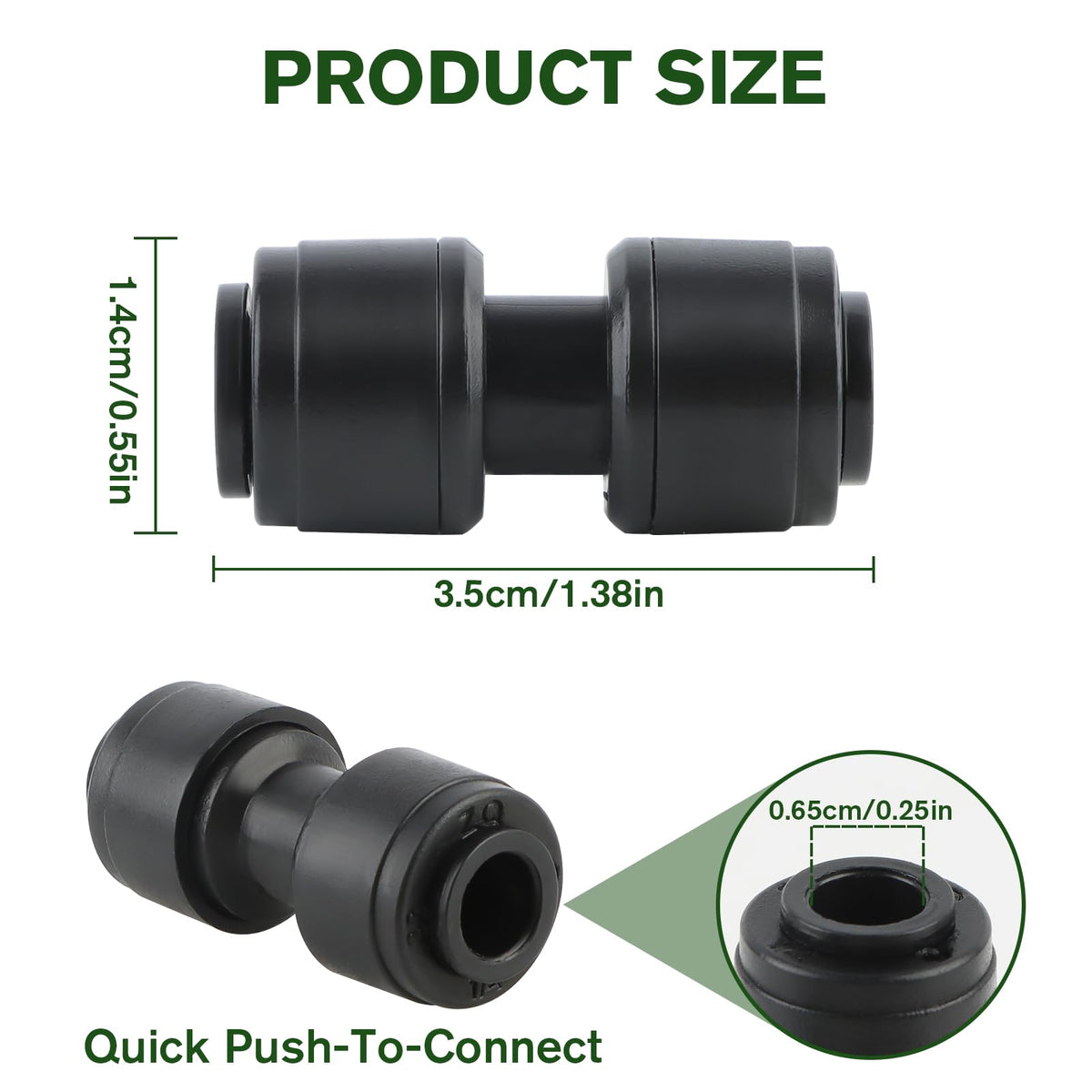 Kalolary barbed tees fit 1/4 inch tubing for easy setup