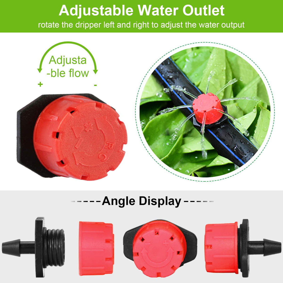 Kalolary compatible with 4mm and 7mm tubing for flexible irrigation.
