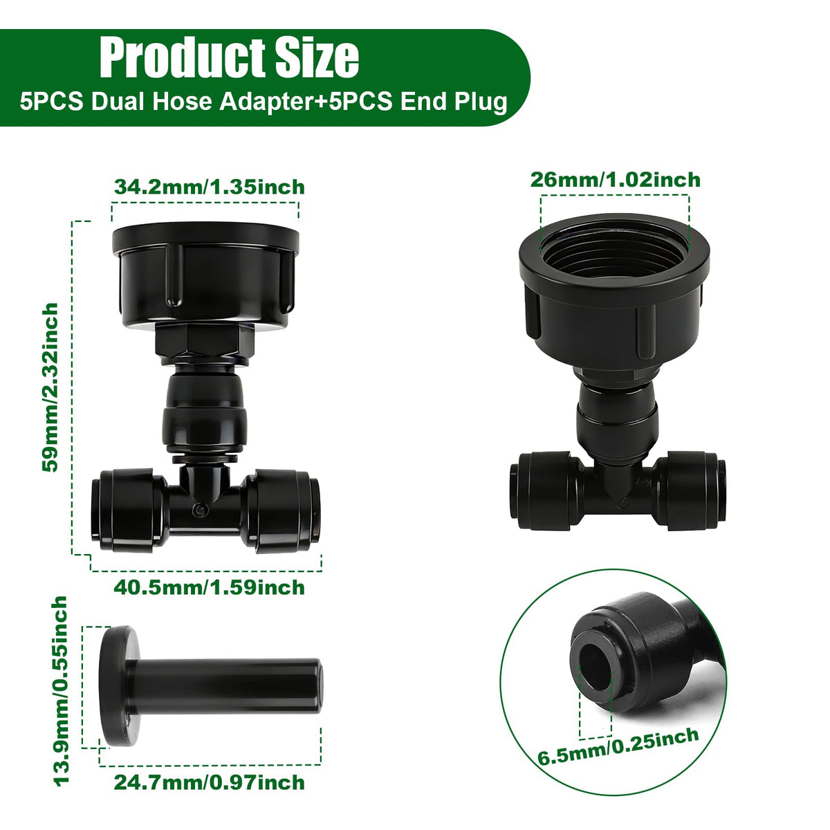Kalolary end plugs for secure cap after installation.