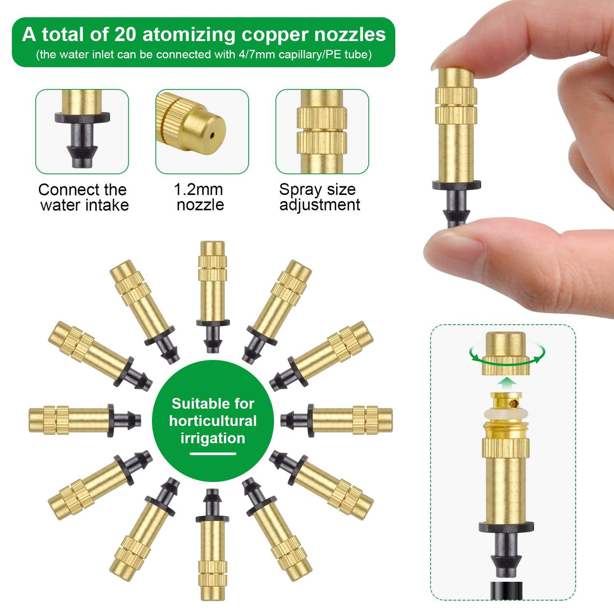 Kalolary premium brass nozzle resists high temperature and corrosion for long-lasting use