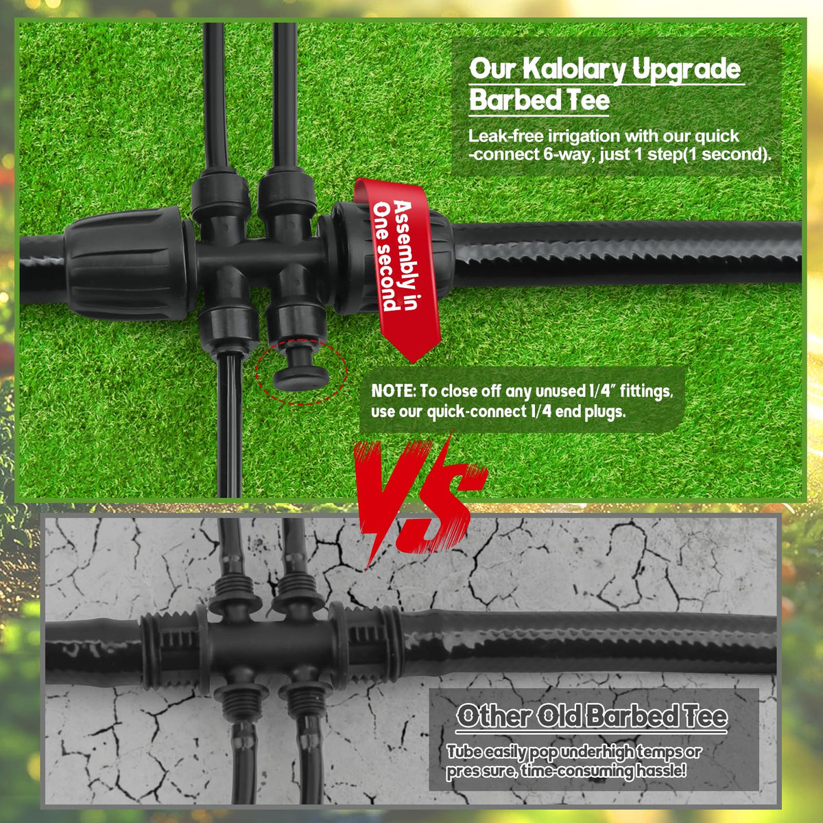 Kalolary push-to-connect design enables quick, tool-free setup.