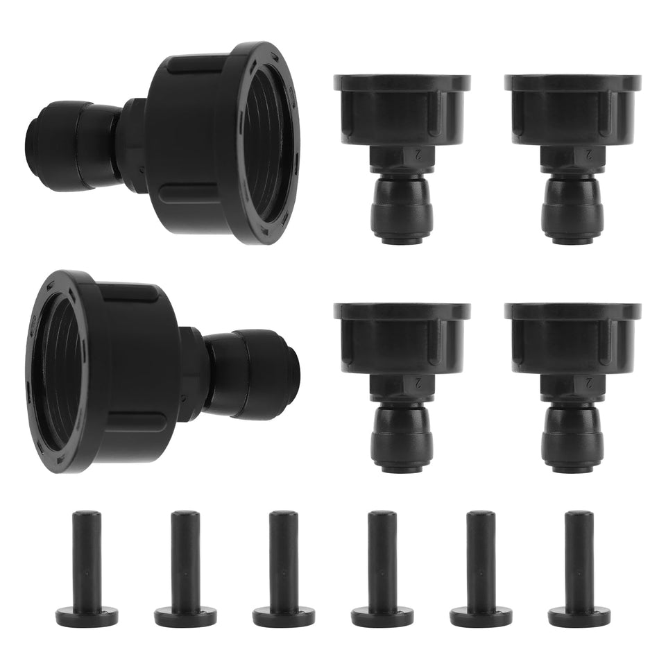Kalolary push-to-fit 3/4 to 1/4 adapter front view enables quick faucet conversion