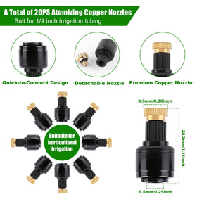 Kalolary quick-connect nozzle on 1/4 inch tubing demonstrates easy installation.
