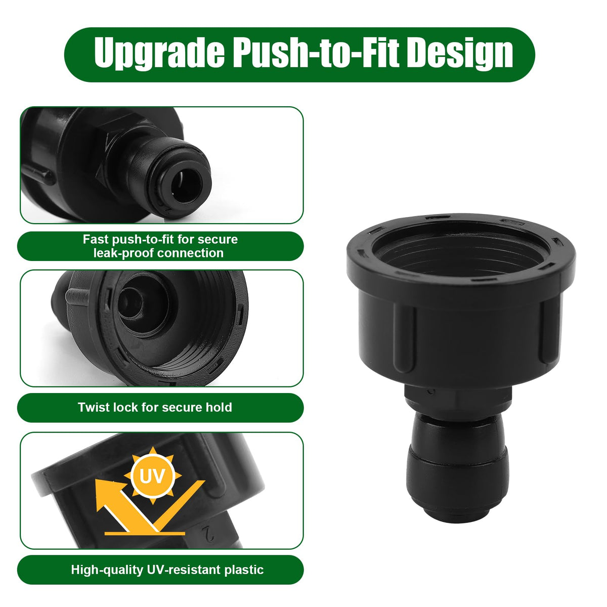 Kalolary quick connect tubing to faucet side view showing tool-free setup