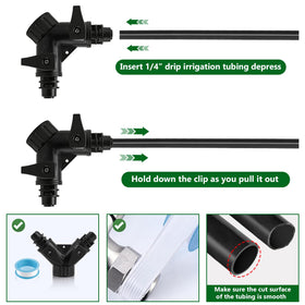 Kalolary two-way Y-splitter enabling multi-directional watering.
