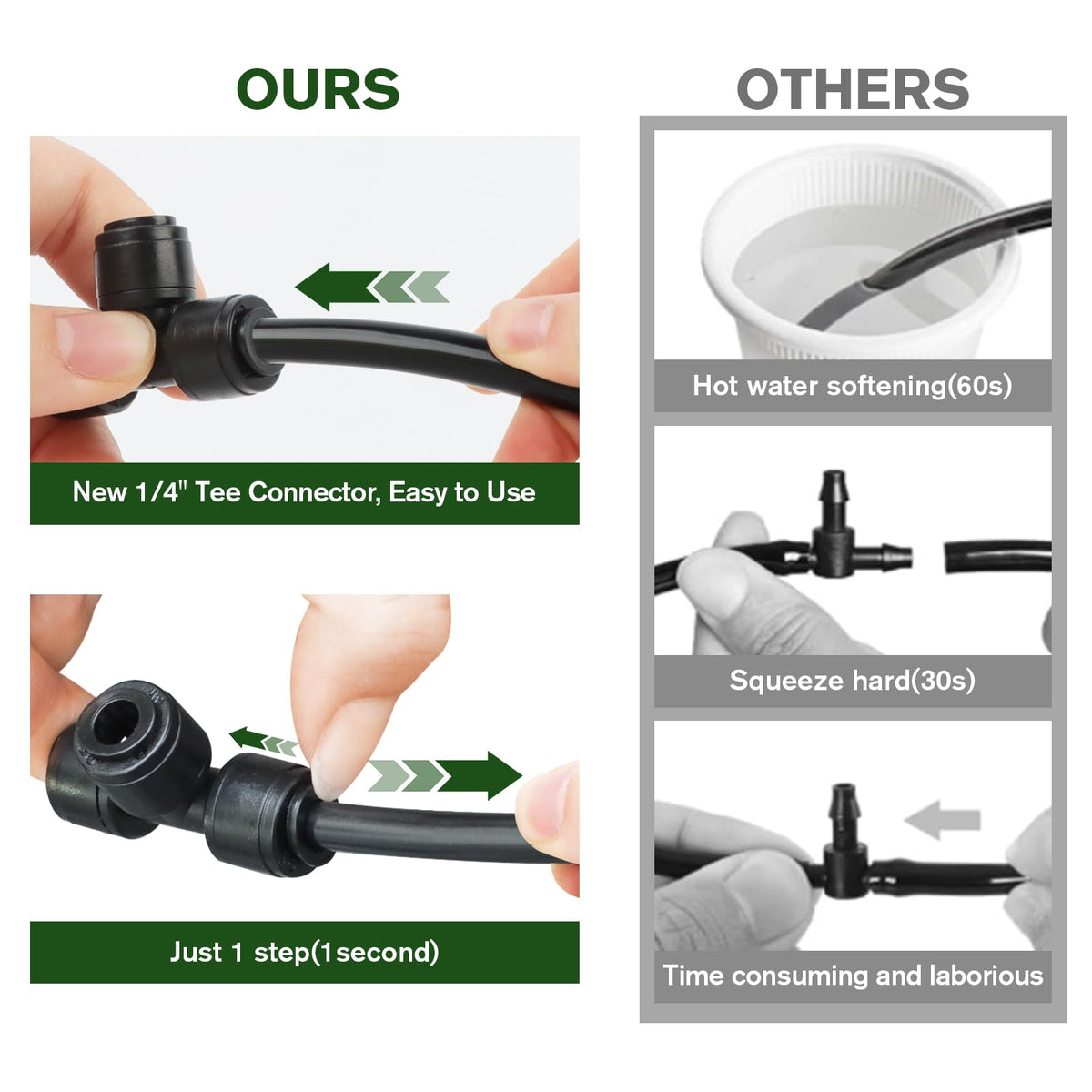 Kalolary universal drip tee fittings versatile for garden irrigation layouts
