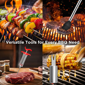 Kaluns fork helps precise meat handling during cooking.