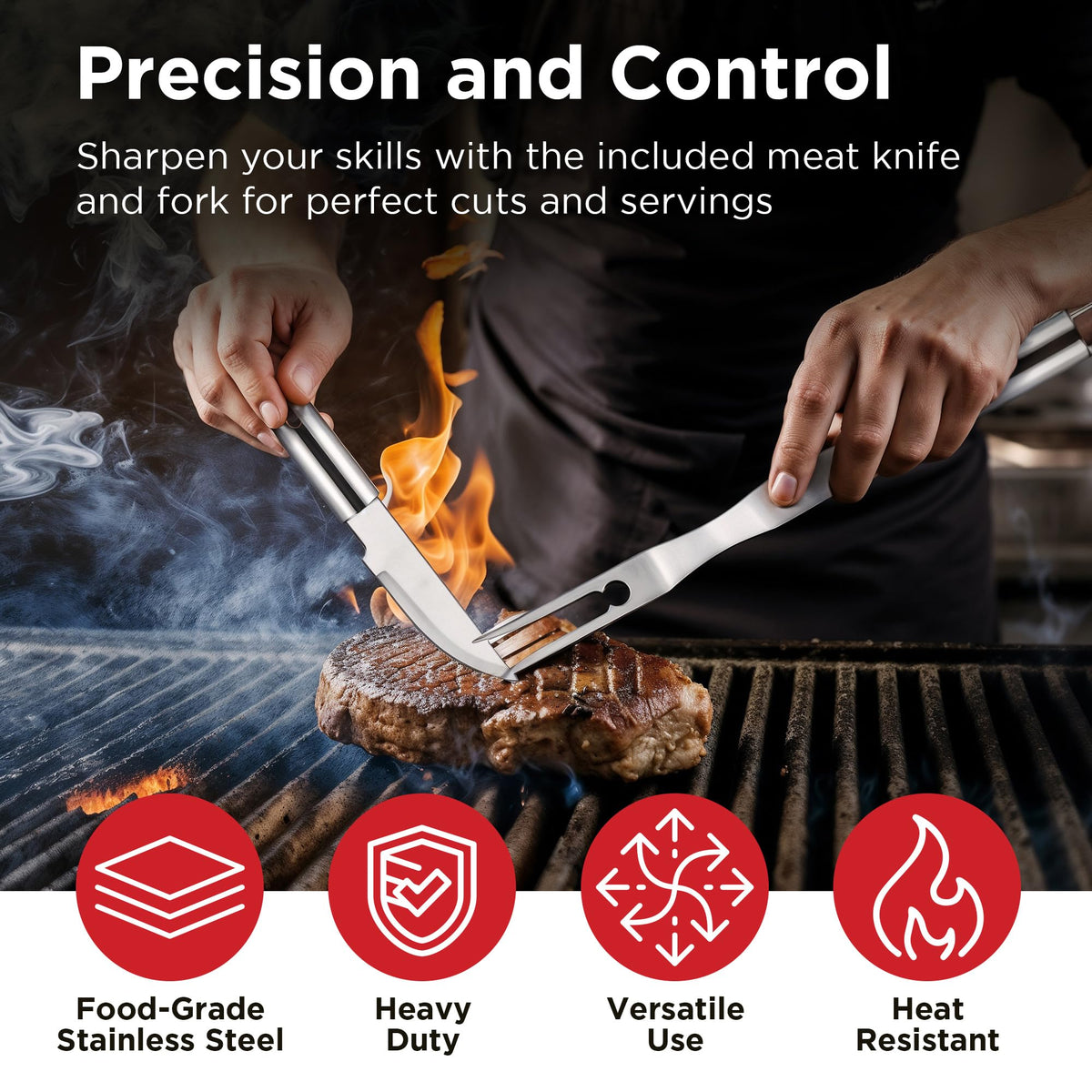 Kaluns spatula with four functions for flipping and serving.