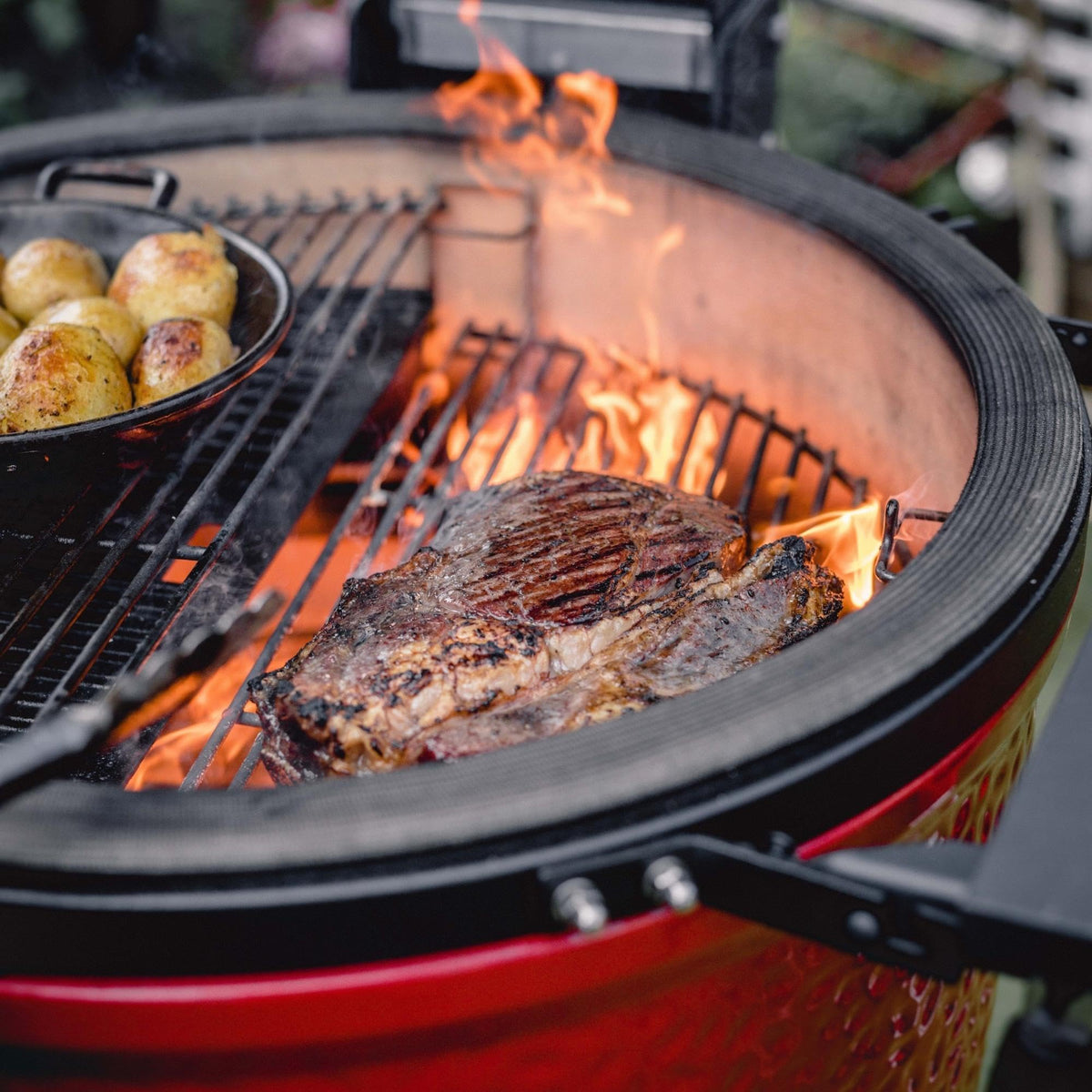 Kamado Joe Classic II 2-Tier Divide and Conquer enables flexible multi-zone cooking
