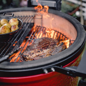 Kamado Joe Classic II 2-Tier Divide and Conquer enables flexible multi-zone cooking