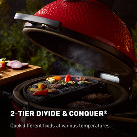 Kamado Joe Classic II Air Lift Hinge eases dome lifting for comfortable grilling